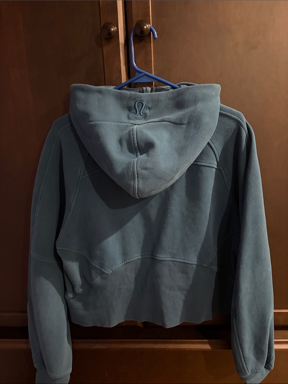 Lululemon Teal blue Scuba half zip with hood - Picture 2 of 2